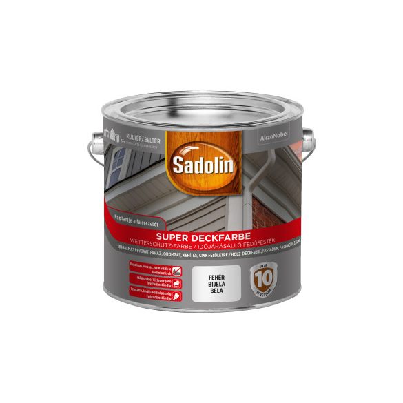 SADOLIN SUPER DECKFARBE FEHÉR 0,75 L